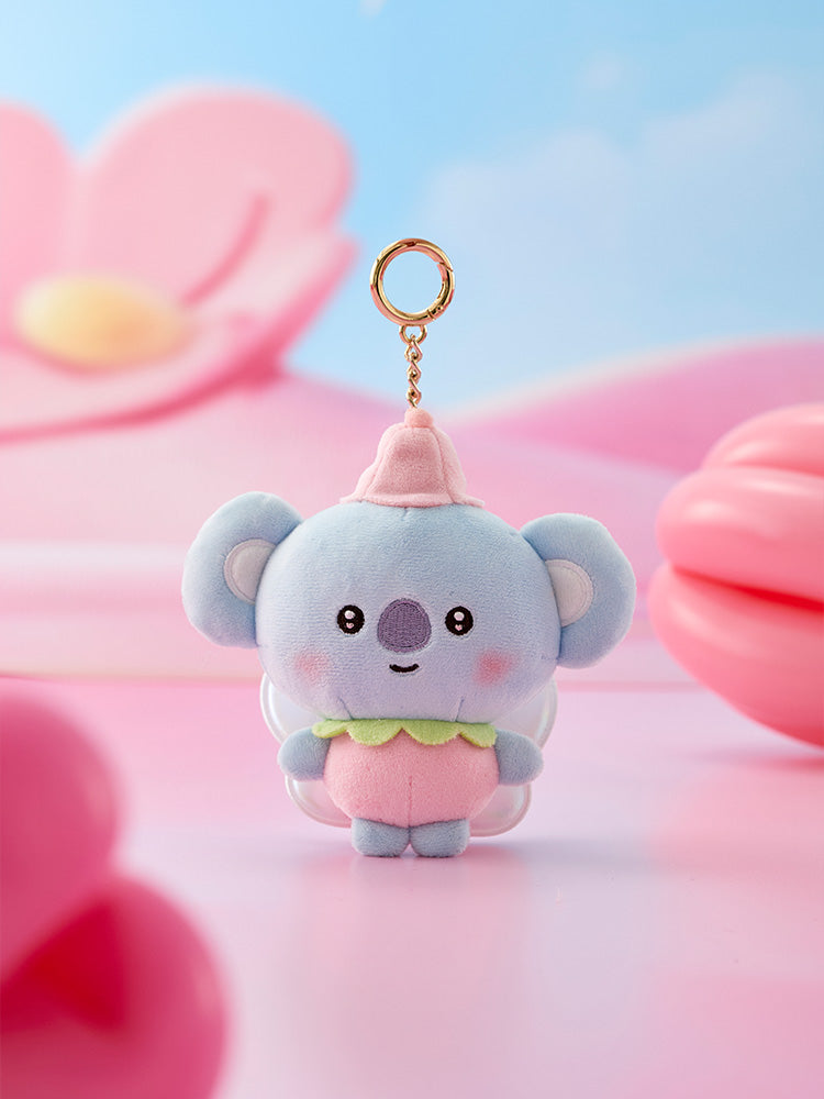 KOYA BT21 BABY Spring Fairy plush keyring with floral fairy details.