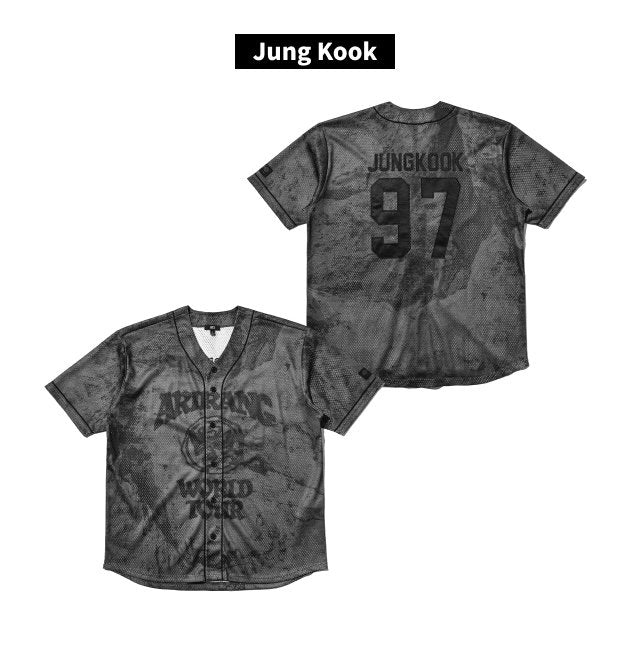 Front and Jung Kook 97 back of BTS ARIRANG Japan S/S Jersey