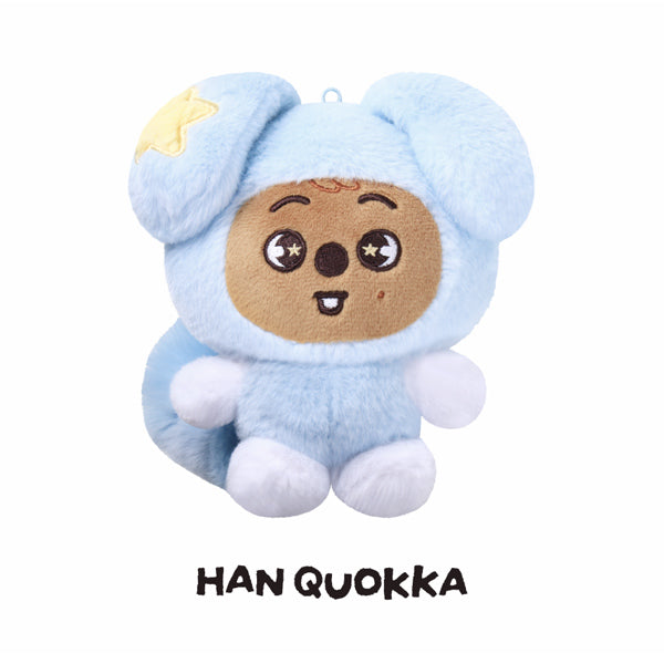 HAN QUOKKA SKZOO plush in a pale-blue TASY star costume for Stray Kids RUN IT World Tour