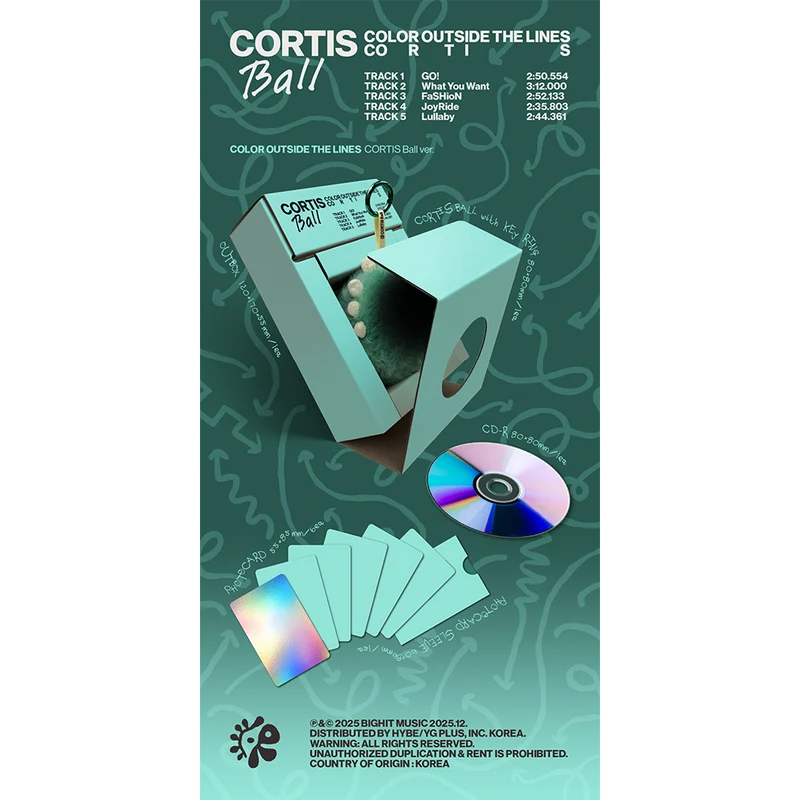 CORTIS Ball Ver. package with ball keyring, mini-CD and six photocards