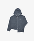 Black BTS Jung Kook ARMYST ZIP-UP HOODY with raw-edge asymmetric hem.