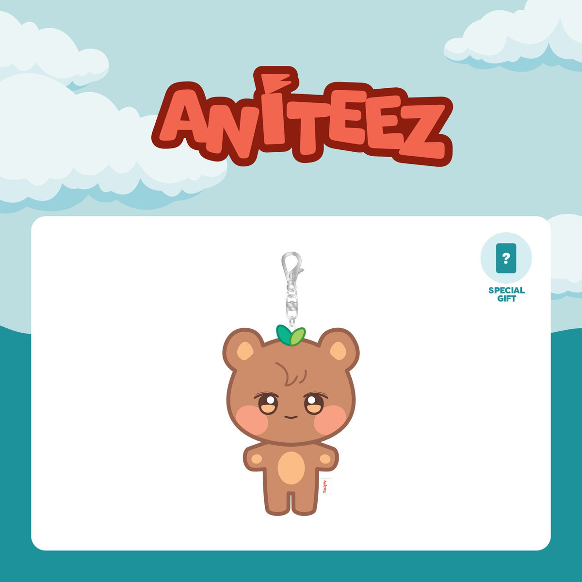 2024 ATEEZ ANITEEZ IN ILLUSION official design artwork: JJONGbear plush keyring with clasp