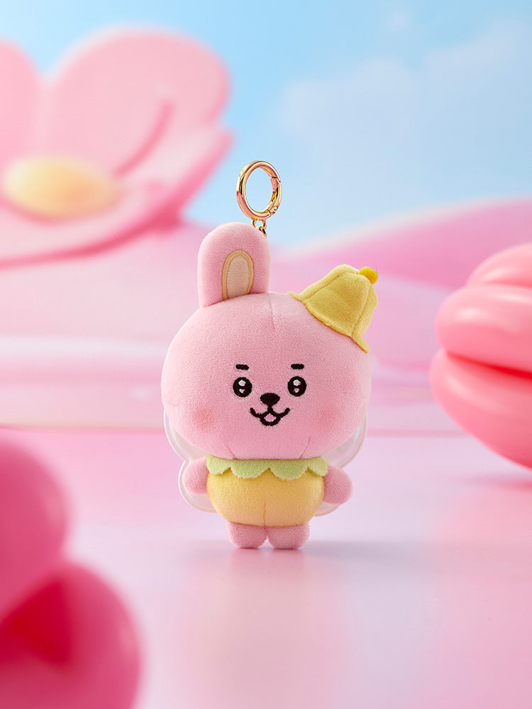 COOKY BT21 BABY Spring Fairy plush keyring with floral fairy details.