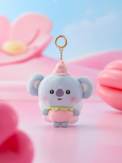 KOYA BT21 BABY Spring Fairy plush keyring with floral fairy details.