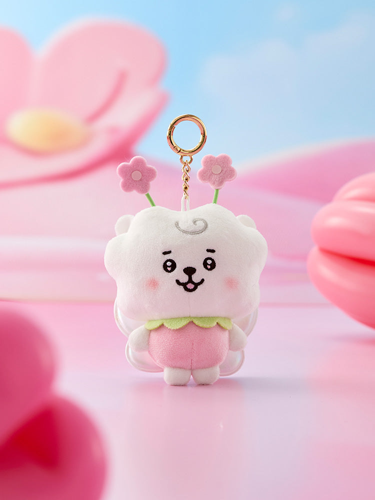 RJ BT21 BABY Spring Fairy plush keyring with floral fairy details.