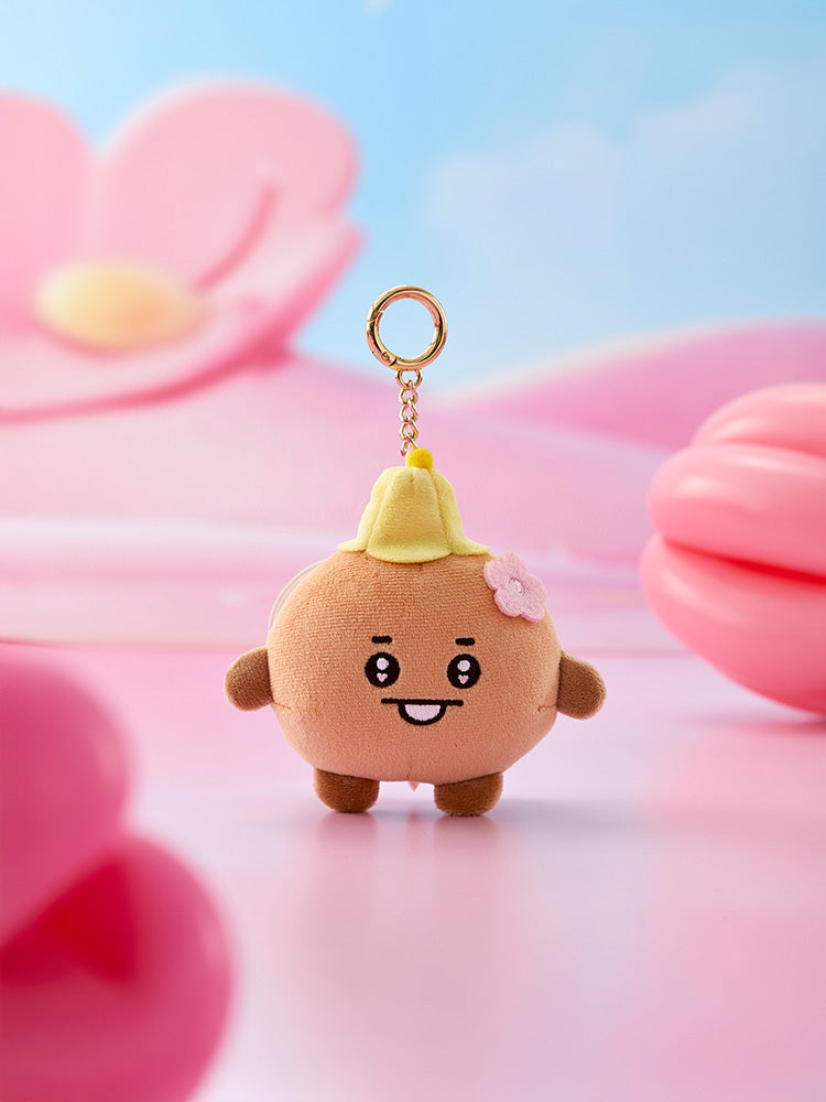 SHOOKY BT21 BABY Spring Fairy plush keyring with floral fairy details.