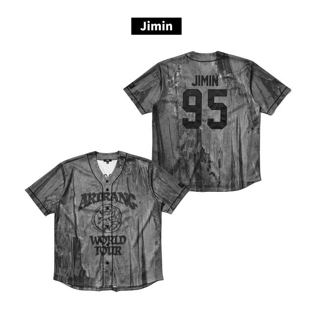 Front and Jimin 95 back of BTS ARIRANG Japan S/S Jersey