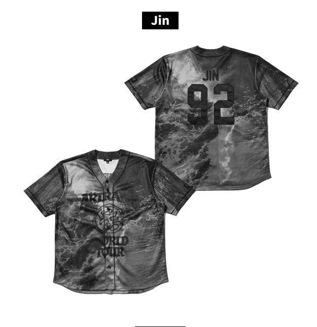 Front and Jin 92 back of BTS ARIRANG Japan S/S Jersey