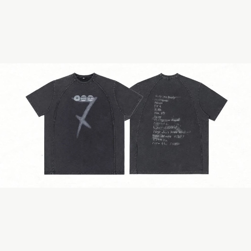 BTS POP-UP: ARIRANG black short-sleeve T-shirt, front and back views
