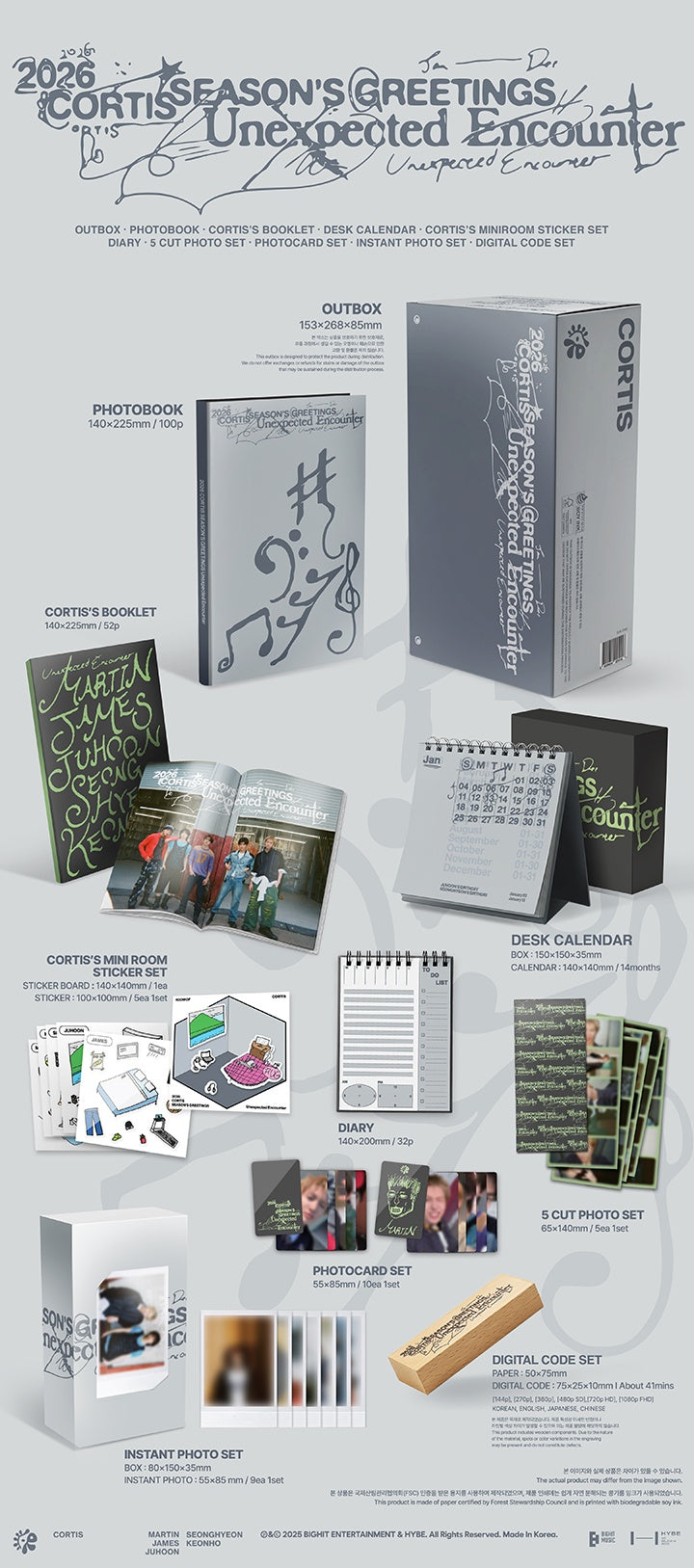 Contents of CORTIS 2026 Season's Greetings Unexpected Encounter