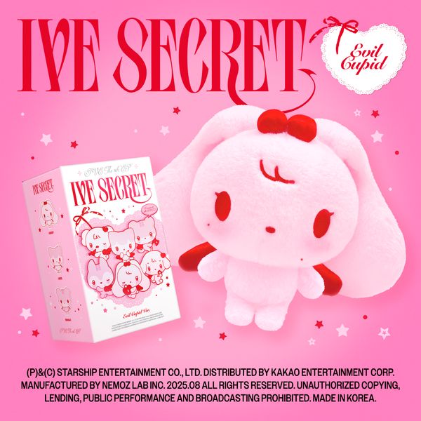 IVE IVE SECRET EVIL CUPID version album box and example MINIVE keyring