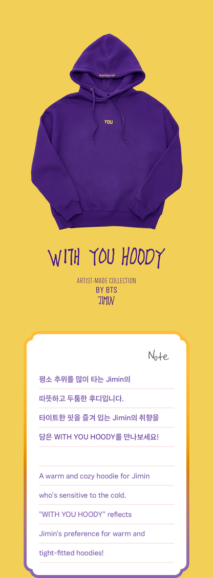Purple BTS Jimin WITH YOU HOODY with Artist-Made Collection product details.