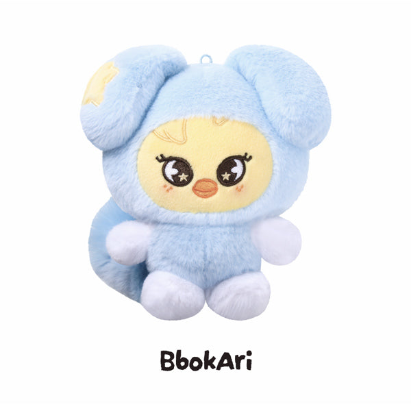 BbokAri SKZOO plush in a pale-blue TASY star costume for Stray Kids RUN IT World Tour