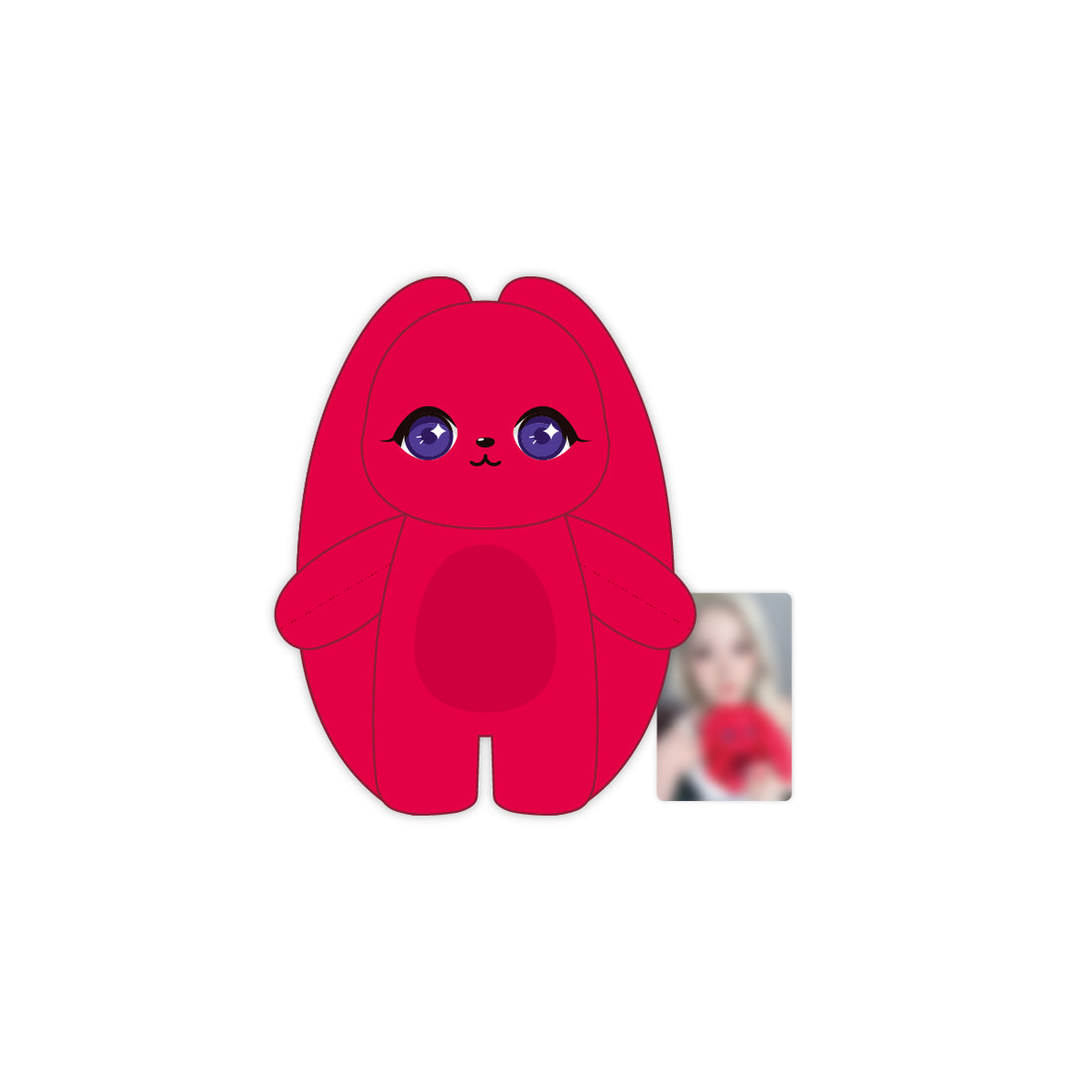 YUQI Motivation GIGI 18cm red plush doll and included photo card preview